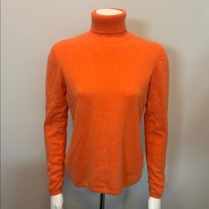 Sutton Studio Bloomingdale’s Vibrant Orange Cashmere Sweater Size L